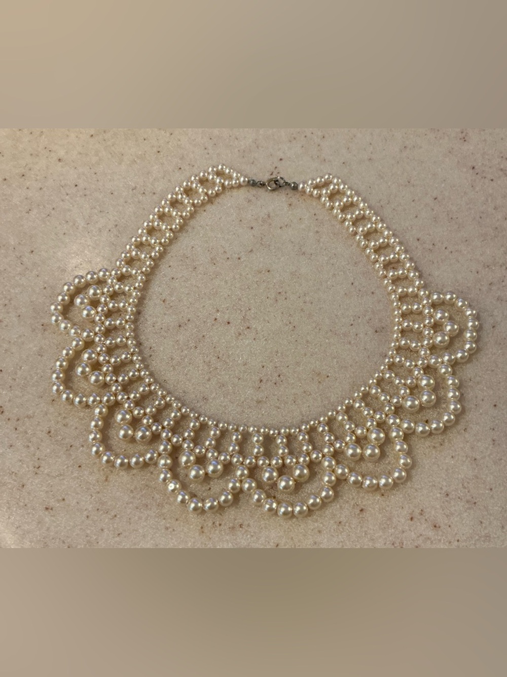 Elegant Ivory Pearl Bib Necklace - Women Jewelry